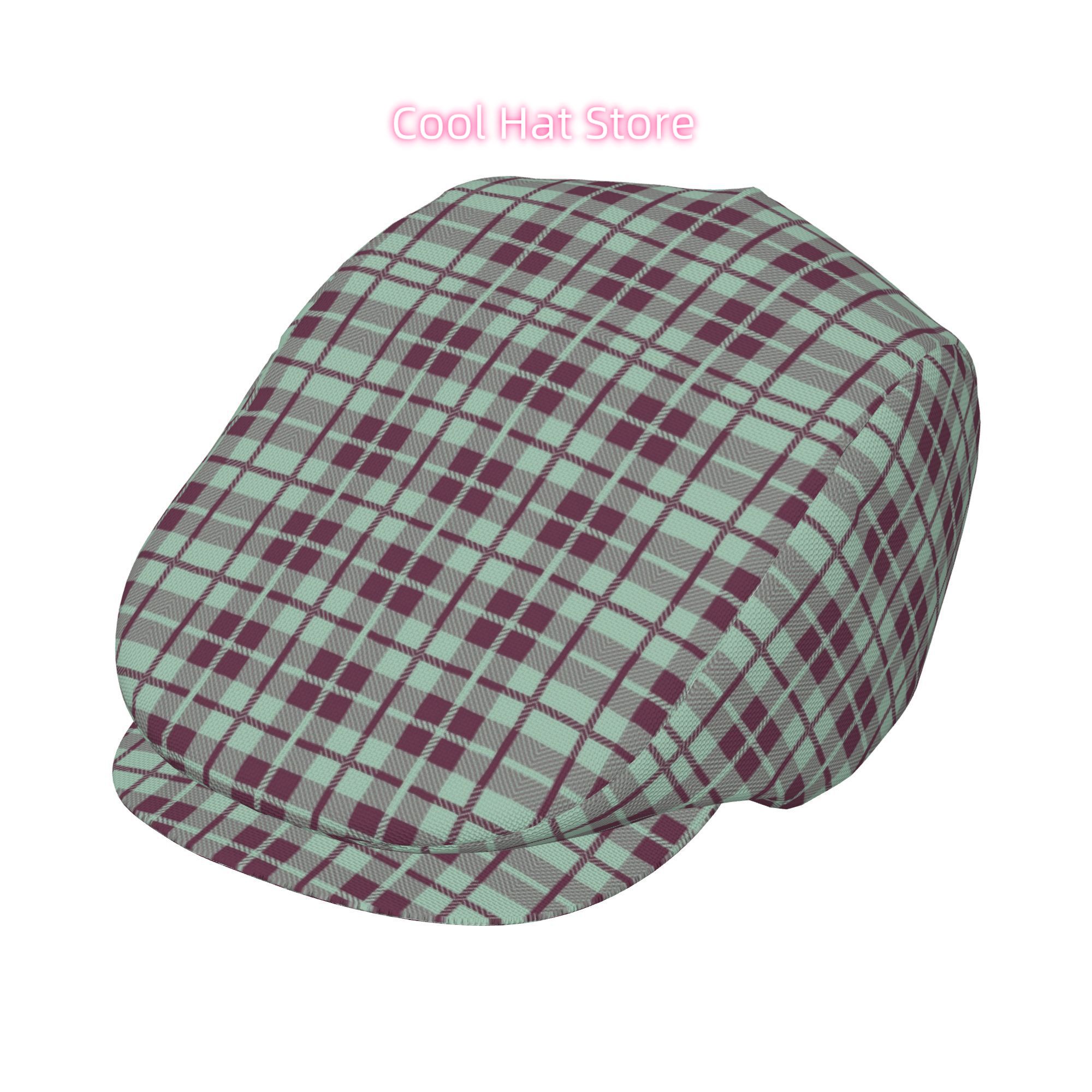 Newsboy Cap Ivy - Cappello a scacchi color menta e